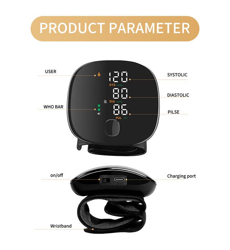 Digital Wrist Blood Pressure Monitor (Automatic BP Machine with LCD Display)