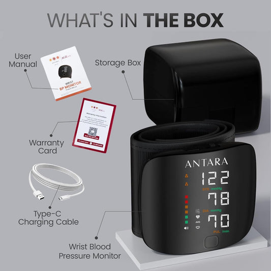 Digital Wrist Blood Pressure Monitor (Automatic BP Machine with LCD Display)